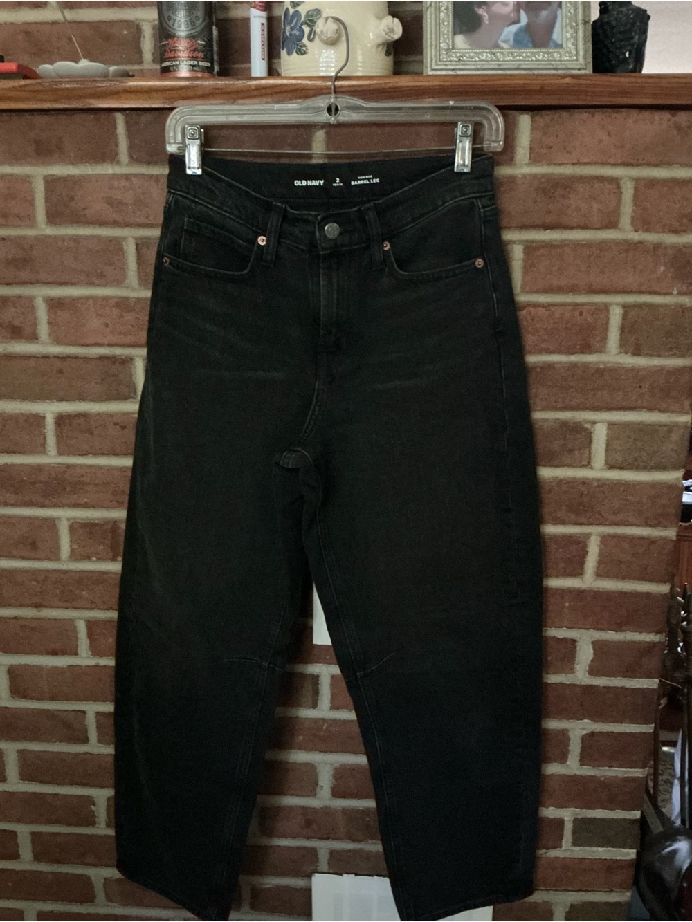 Old Navy High-Rise Straight-Leg Black Denim Jeans